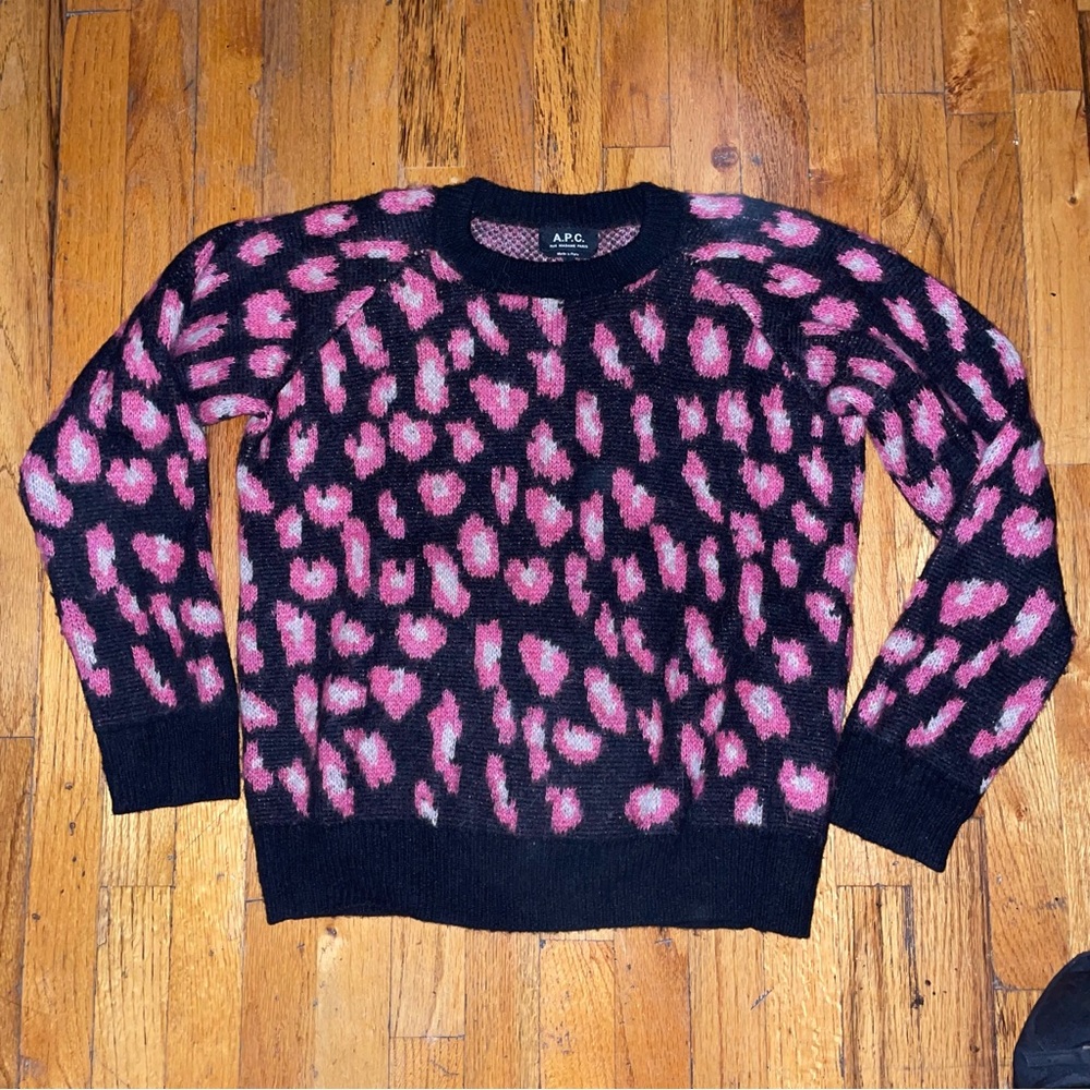 APC pink cheetah print sweater